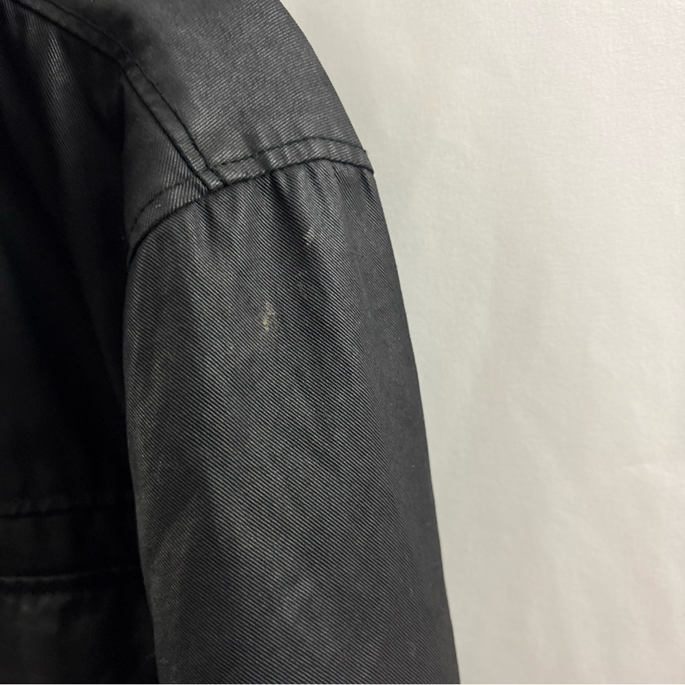 Express Jacket Mens Large Black Utility Pockets Full Zip Snap Front - Picture 12 of 13